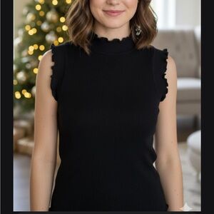 Vero Moda Black Ruffle Trim Tank Top